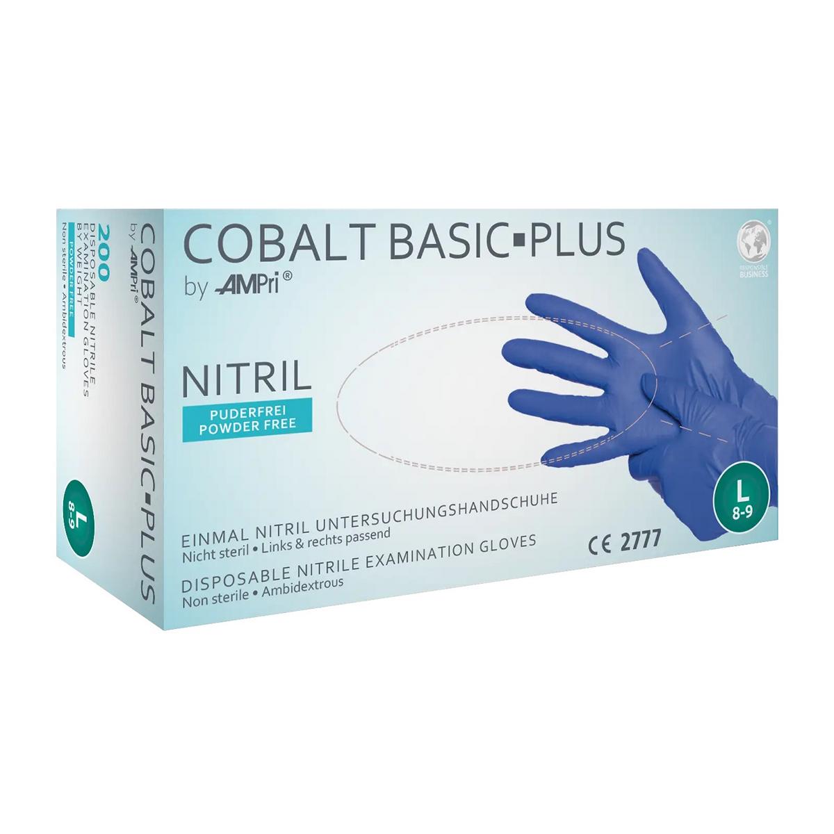 Einweghandschuhe Nitril puderfrei, kobaltblau, "Cobalt Basic-Plus", 200 Stück/Box |  Größe L