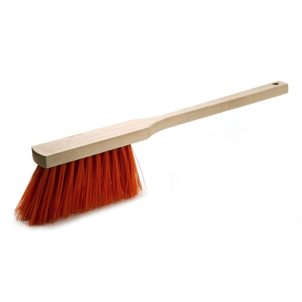 Handfeger 43 cm, extra langer Stiel, Borsten: Elaston, Körper: Holz unlackiert 