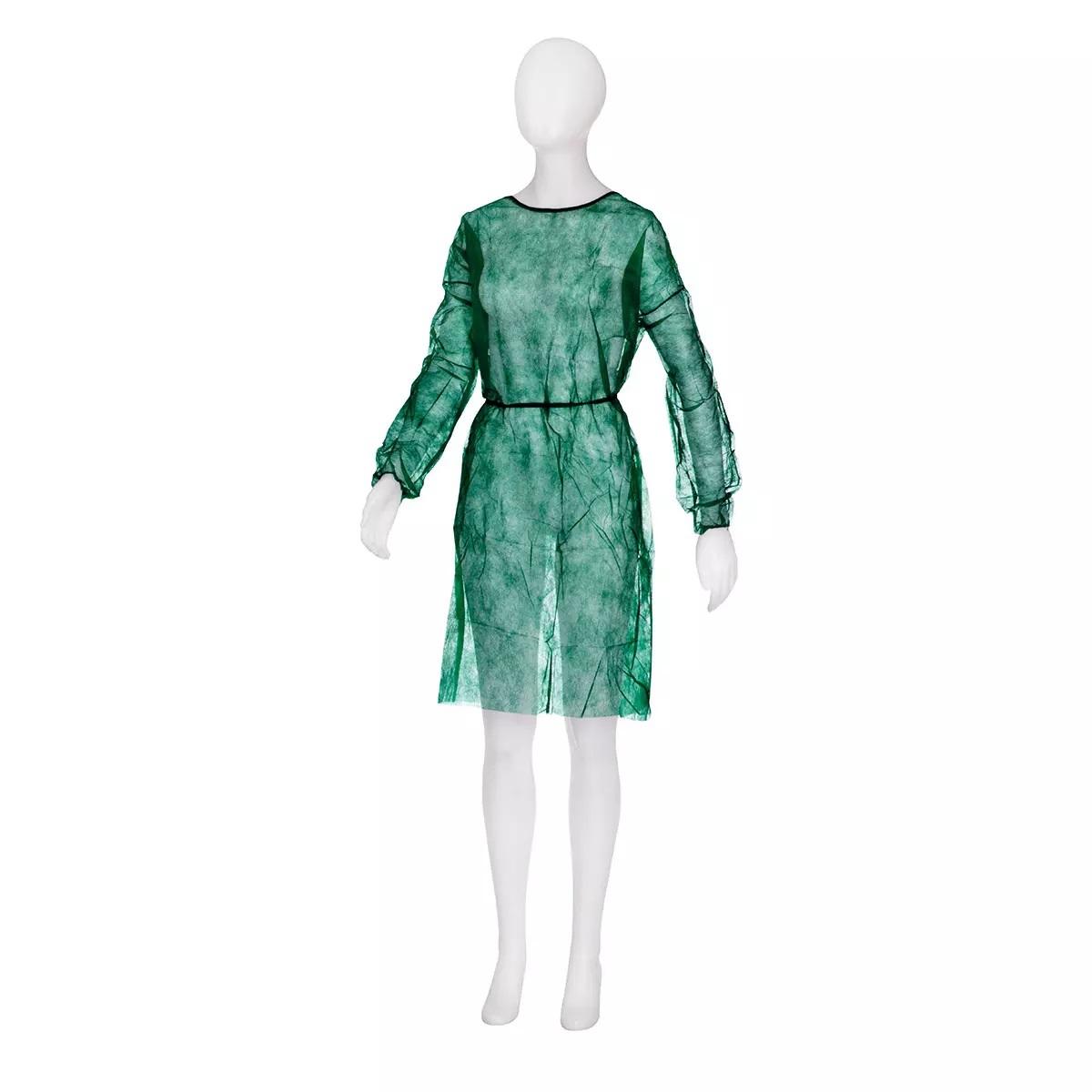 Besucherkittel "Med Comfort", Vlies, dunkelgrün, Größe M/L | 1 Stück 
