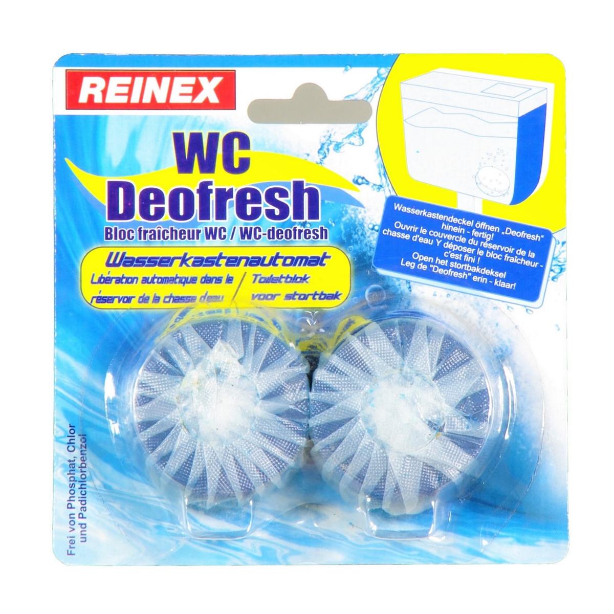 Reinex fresh-WC-Deofresh Wasserkastenautomat,  blau | 2 Stück/Pack 