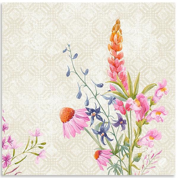 Dunisoft Servietten 40 x 40 cm, 60 Stück/Pack | mit Motiv Floret 

