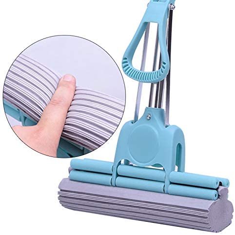 Wasserschieber/Bodenwischer "Leekerry Wischmopp" mit PVA-Schwamm-Wringmopp 28 cm, Teleskopstiel 110 cm - 145 cm