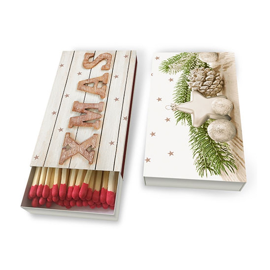 PAPER+DESIGN Streichholzschachtel 11 x 6,3 cm mit 45 Streichhölzern | Motiv "Xmas" 
